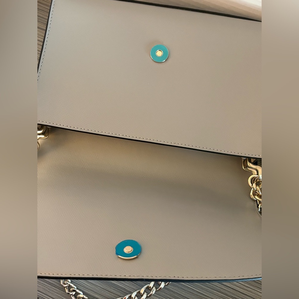 Kate Spade Carson Crossbody Bag Grey Black Convertible Chain Strap Colorblock - Picture 10 of 12